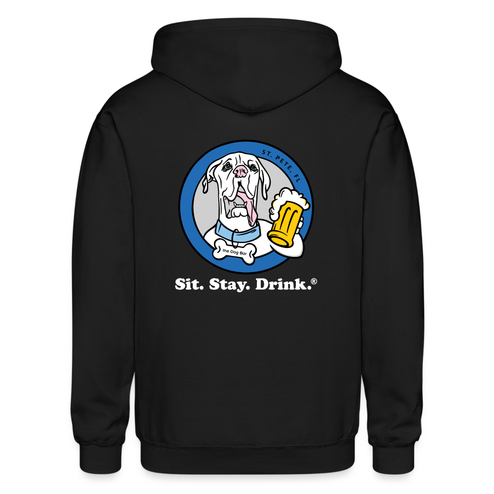 Back Printed - Zip Hoodie - black