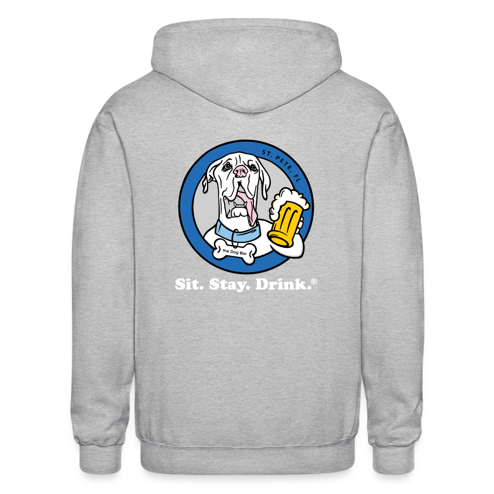 Back Printed - Zip Hoodie - heather gray