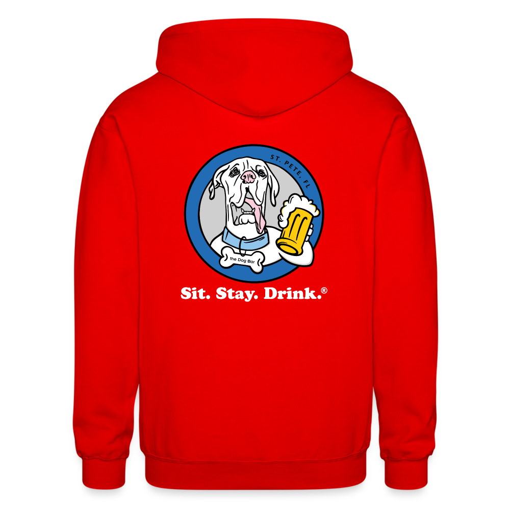 Back Printed - Zip Hoodie - red