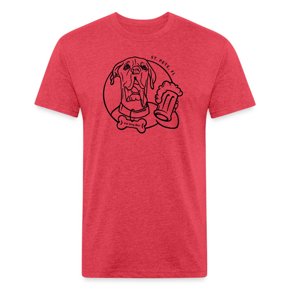 DB Outline Logo - Unisex Tee - heather red