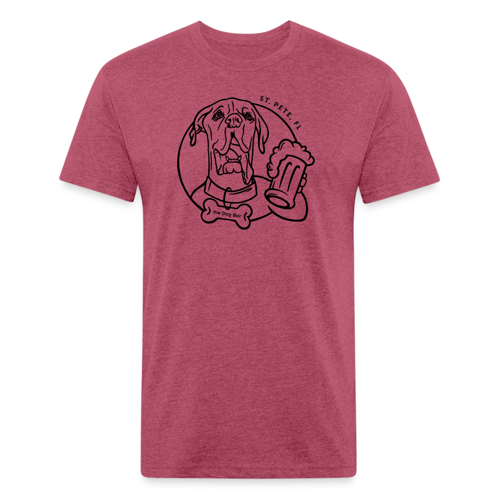 DB Outline Logo - Unisex Tee - heather burgundy