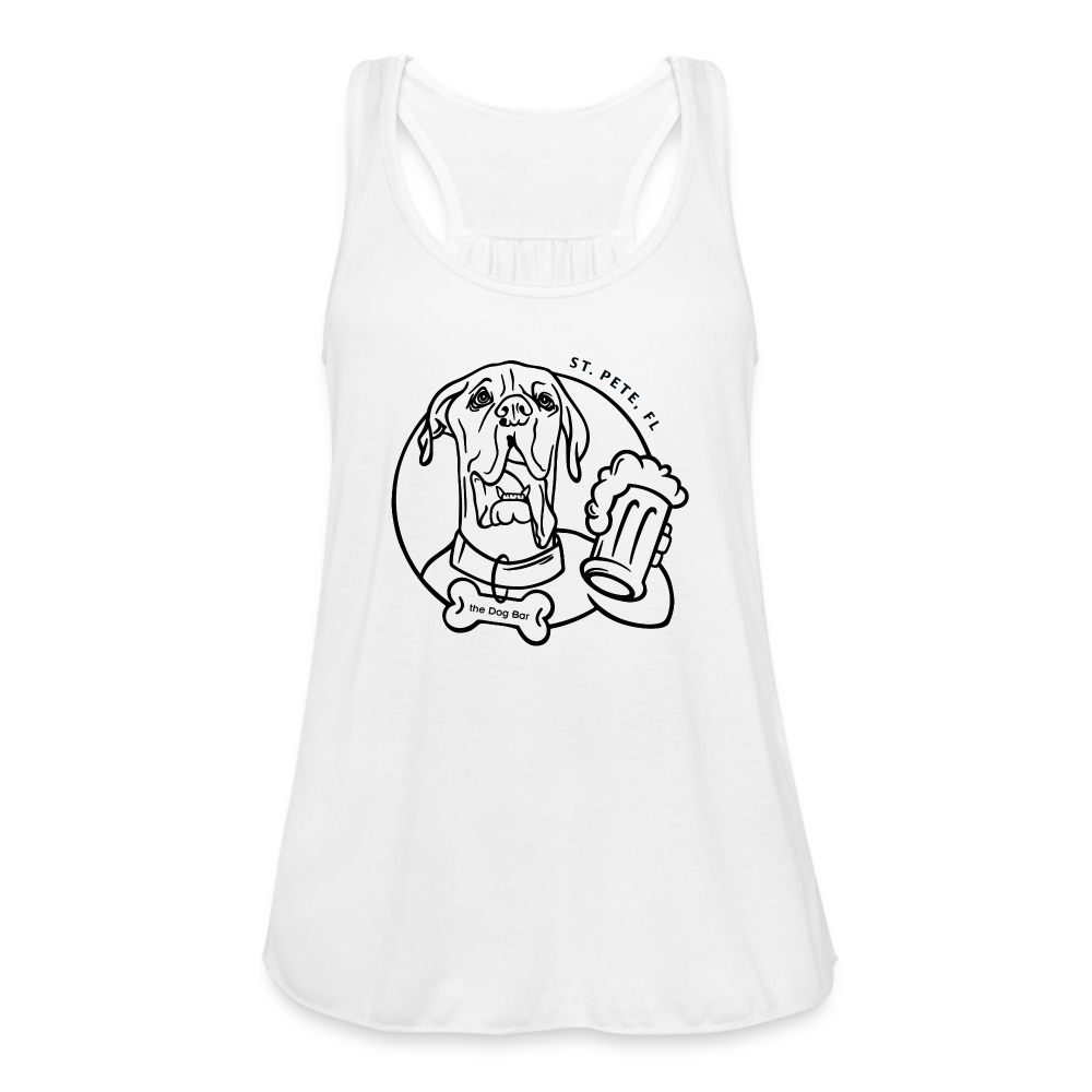 Dog Bar Line Logo - Flowy Tank - white
