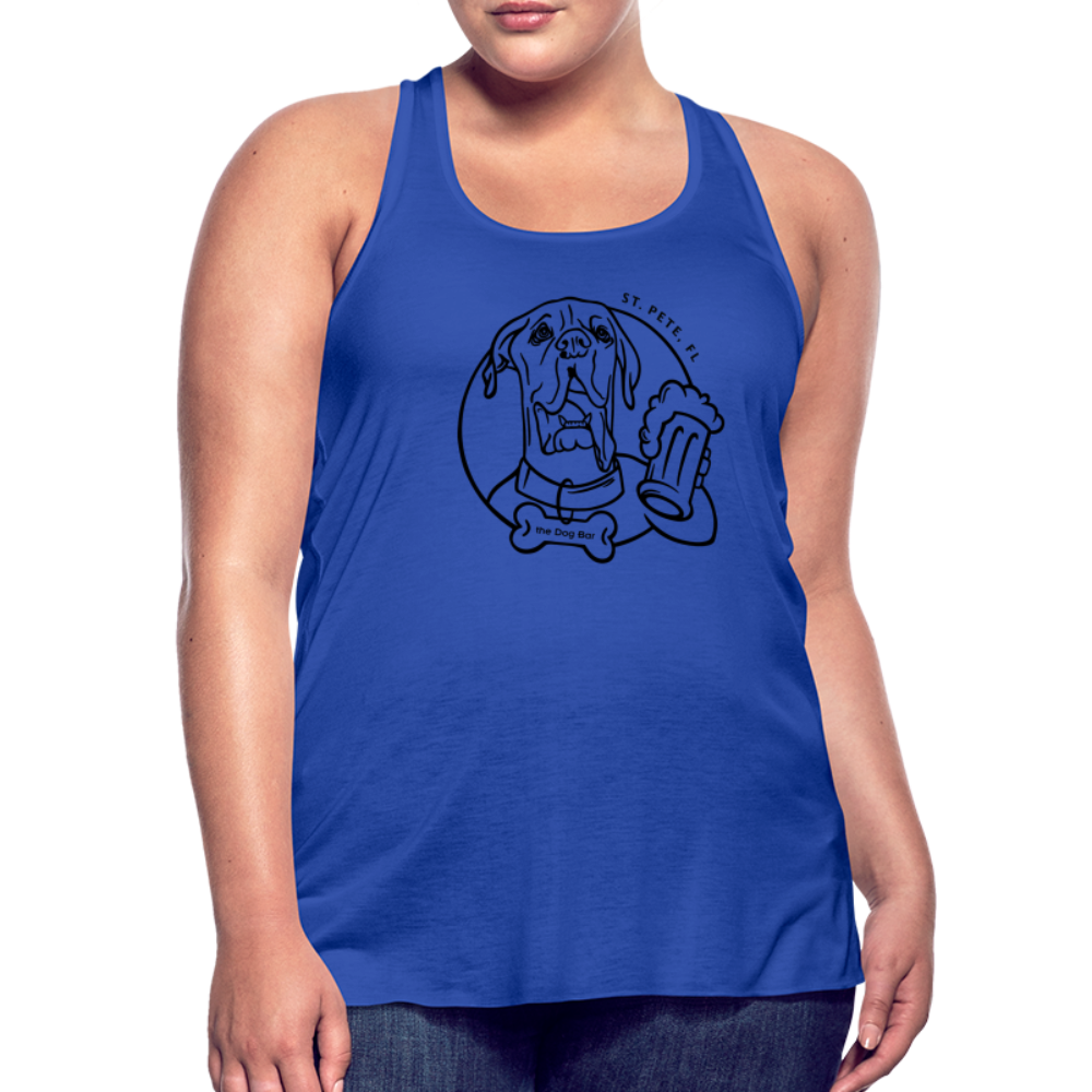 Dog Bar Line Logo - Flowy Tank - royal blue