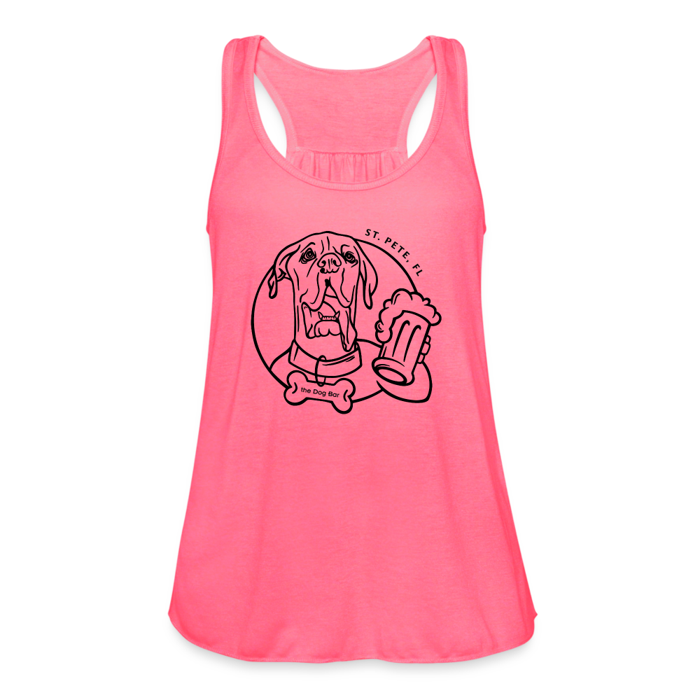 Dog Bar Line Logo - Flowy Tank - neon pink