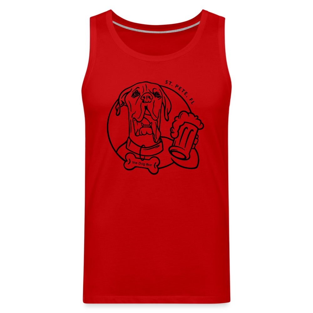 Dog Bar Line Logo - Unisex Tank - red