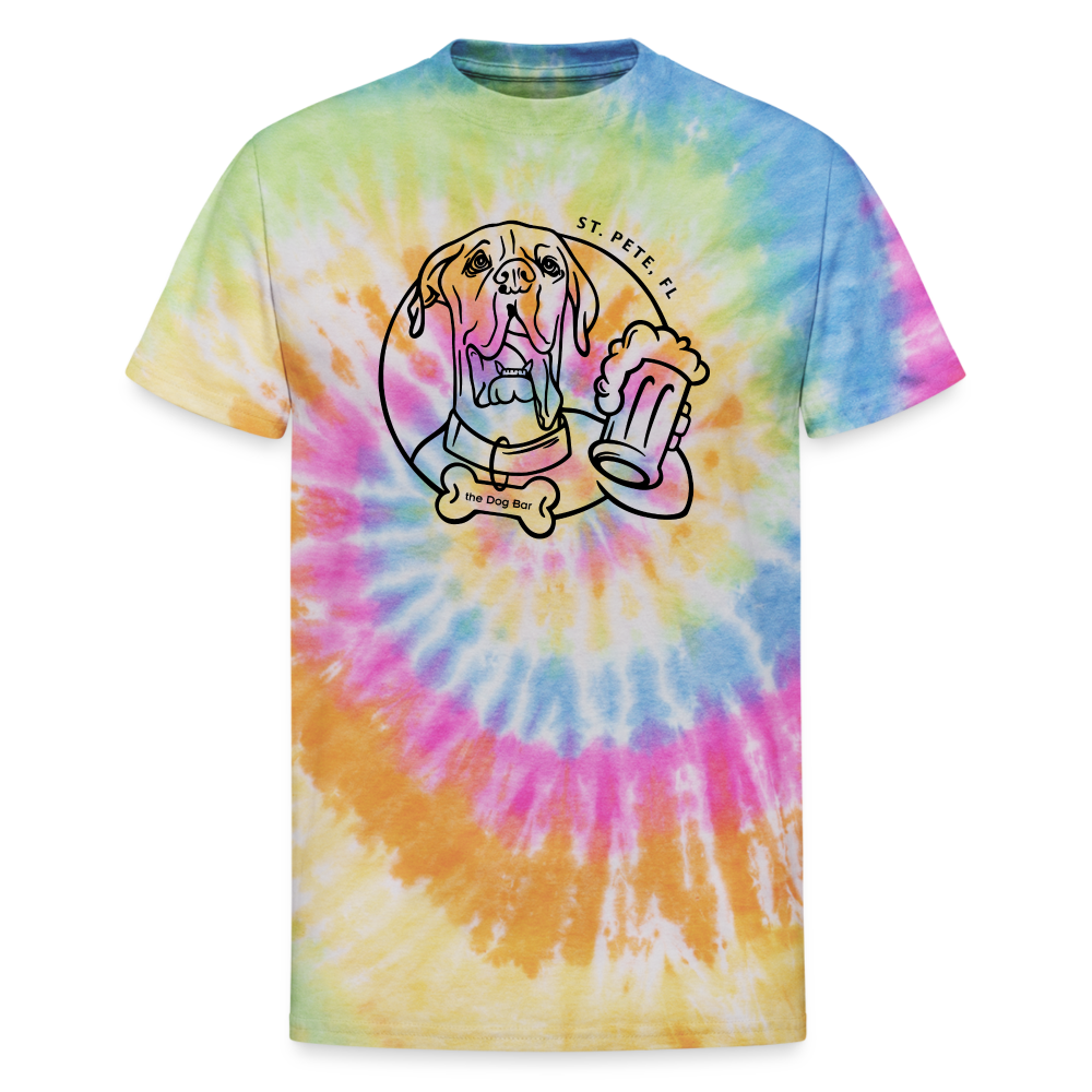 DB Logo - Unisex Tie Dye Tee - rainbow