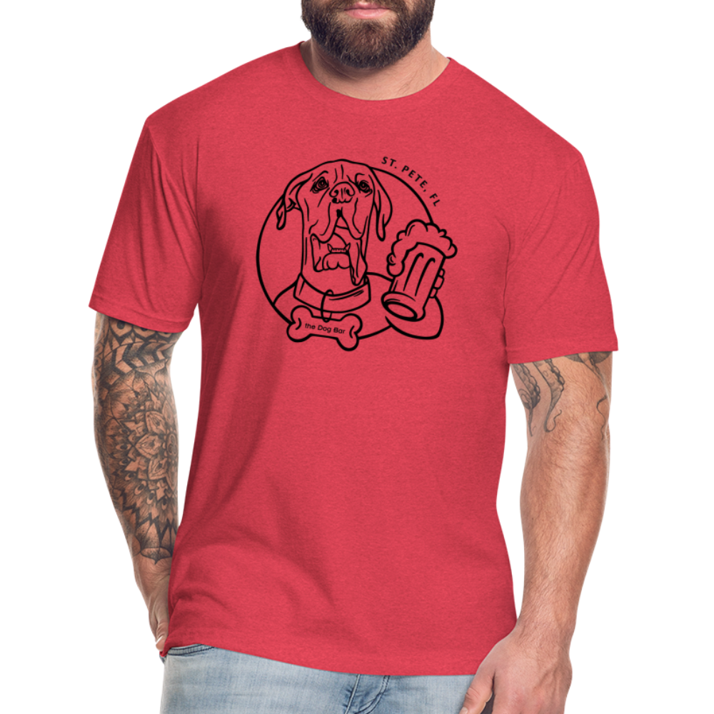 DB Outline Logo - Unisex Tee - heather red