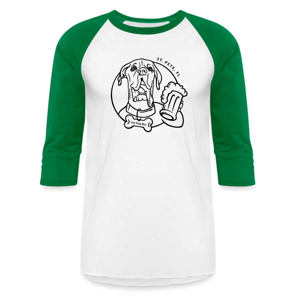 DB Logo - Unisex Baseball Tee - white/kelly green