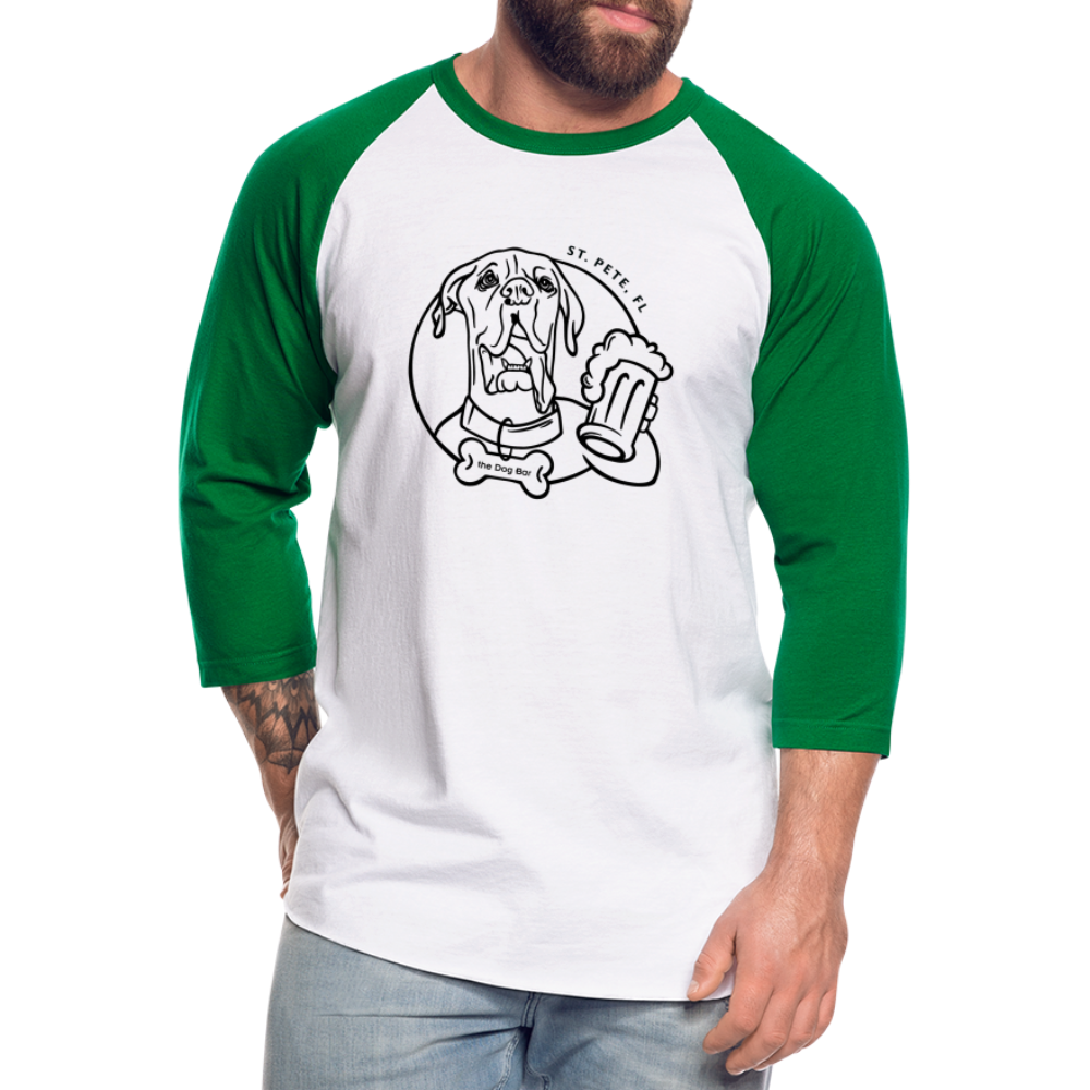 DB Logo - Unisex Baseball Tee - white/kelly green