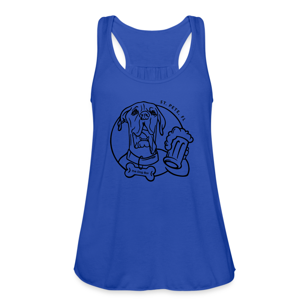 Dog Bar Line Logo - Flowy Tank - royal blue
