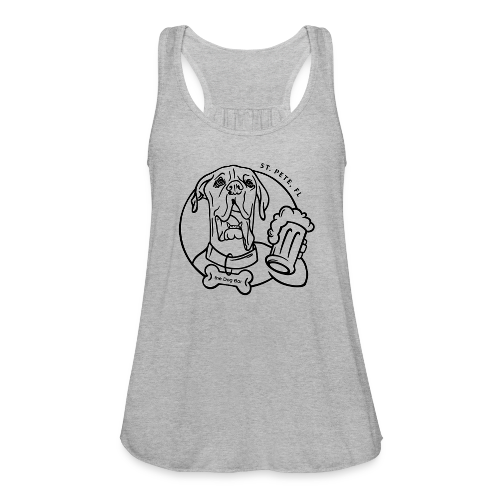 Dog Bar Line Logo - Flowy Tank - heather gray