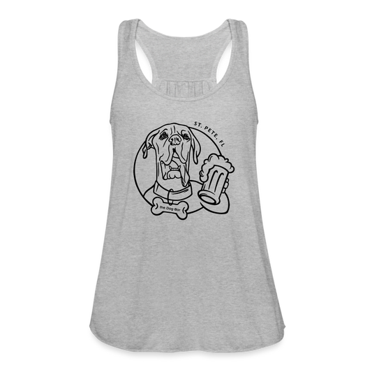 Dog Bar Line Logo - Flowy Tank - heather gray