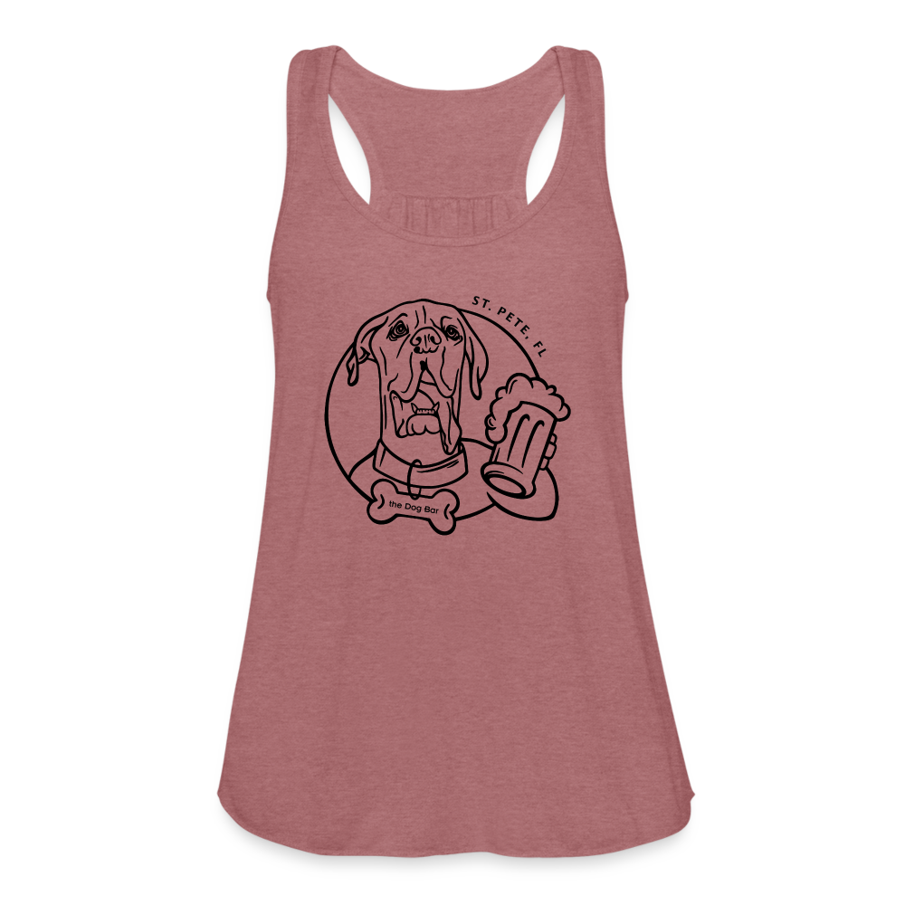 Dog Bar Line Logo - Flowy Tank - mauve