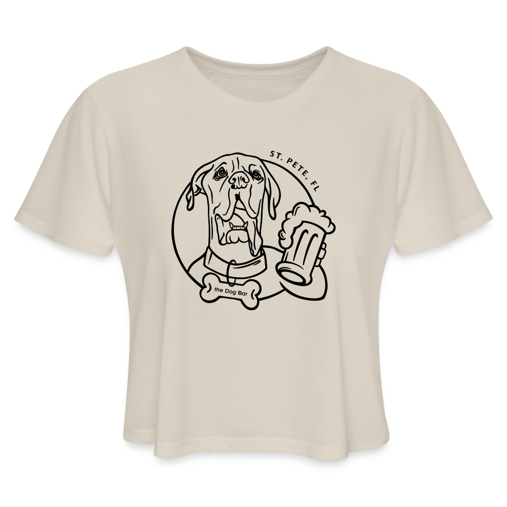 Dog Bar Line Logo - Crop Tee - dust