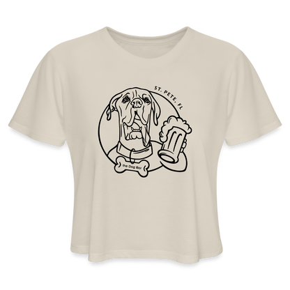 Dog Bar Line Logo - Crop Tee - dust