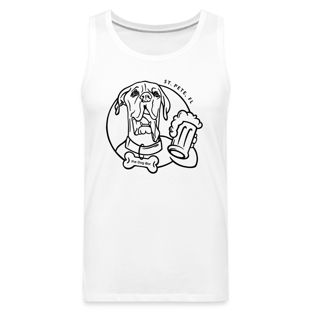 Dog Bar Line Logo - Unisex Tank - white