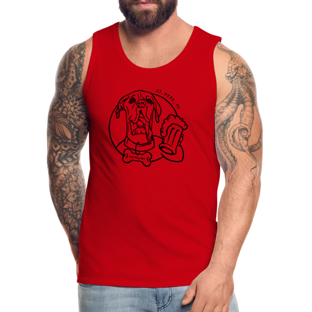 Dog Bar Line Logo - Unisex Tank - red